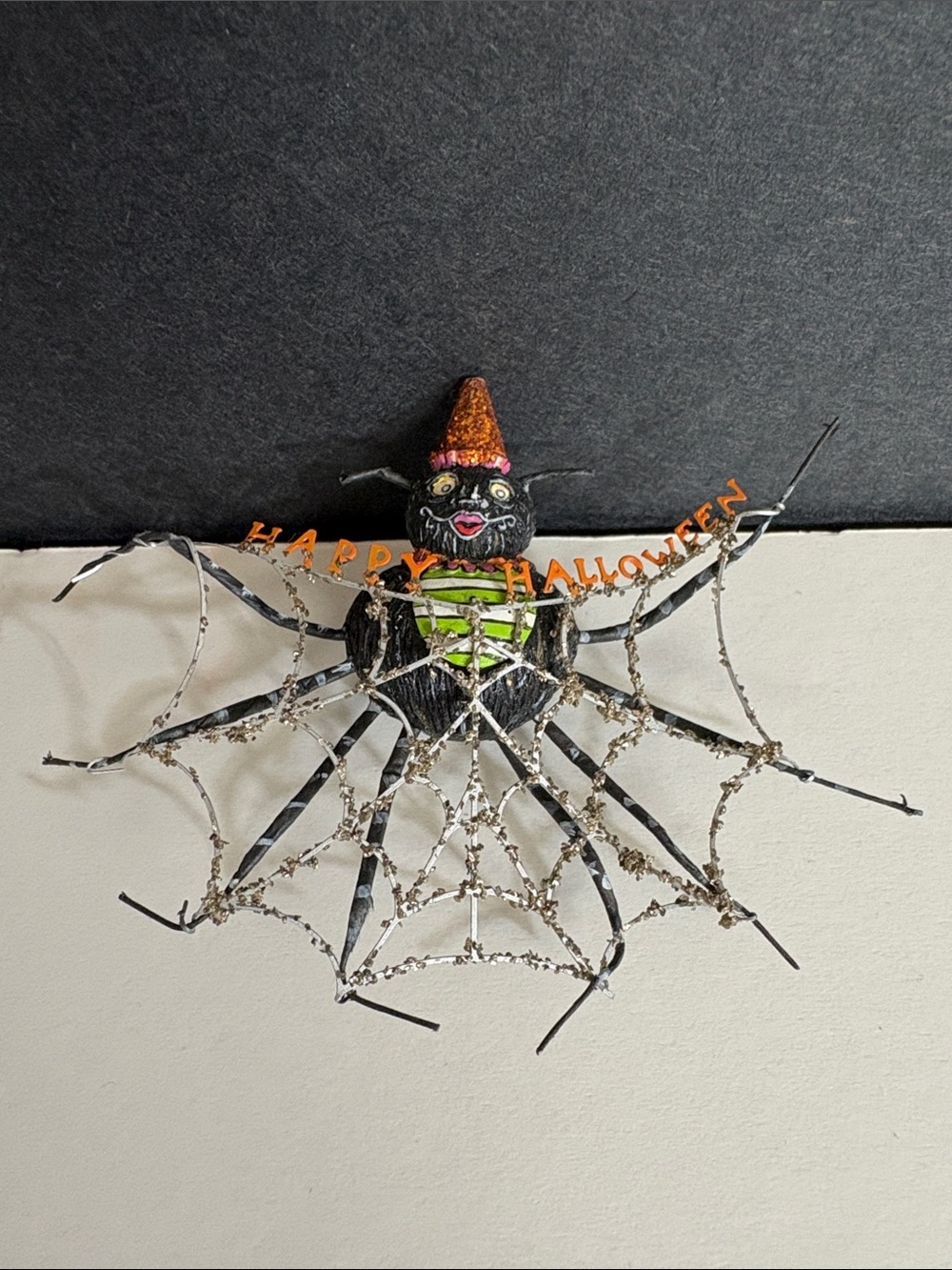 Department 56 Halloween Glitterville "Spinderella" Spider Wall Display.